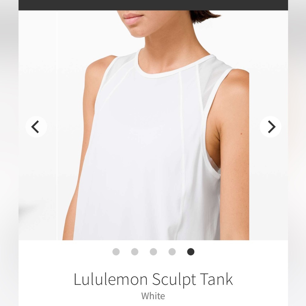 Lululemon Sculpt Tank *Back Vent - White, Sz 4